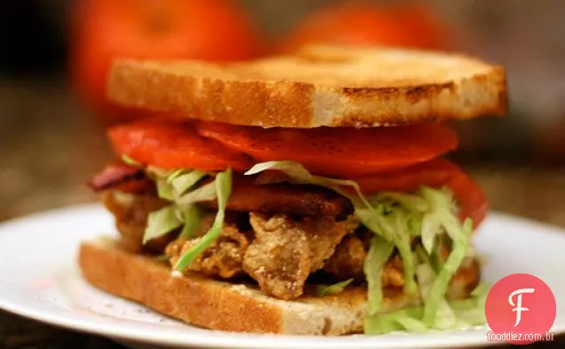 Jantar esta noite: sanduíche de ostra e Bacon frito