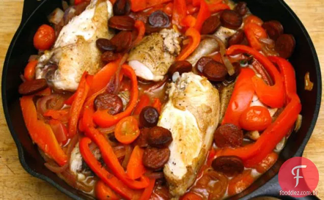 Frango Basco refogado de Daniel Boulud com tomate e páprica
