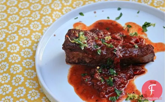 Vinho Tinto-Costelas Curtas Refogadas Com Limão-Erva Gremolata
