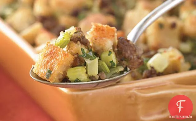 Salsicha e grãos de molho