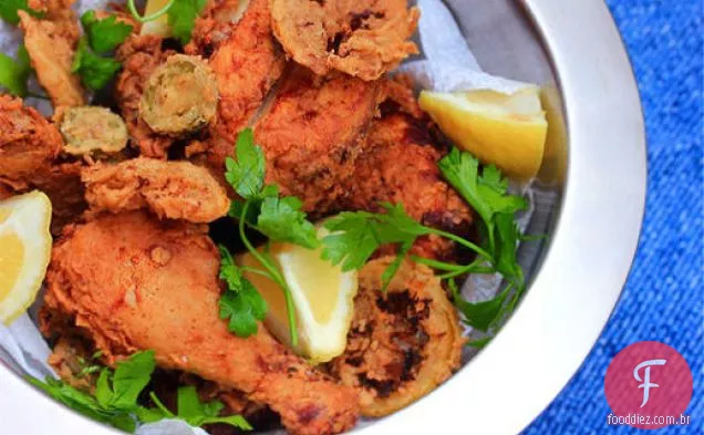 Frango frito com limões e Jalapenos