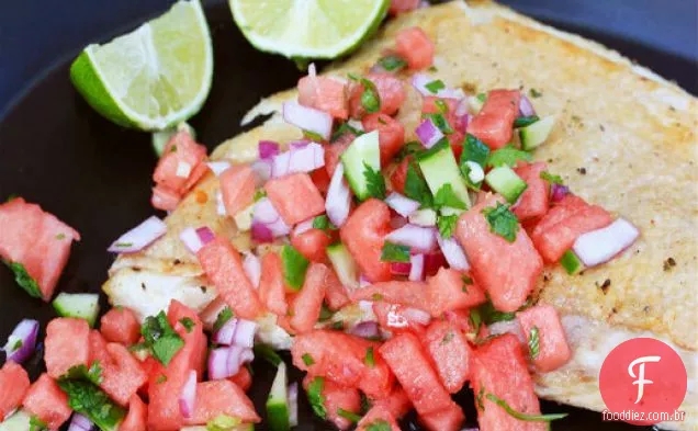 Alabote Grelhado Com Salsa De Melancia