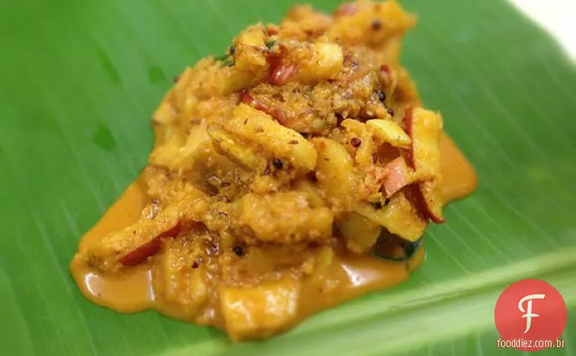 Maçã Sabzi (maçã cozida em especiarias suaves com coco)