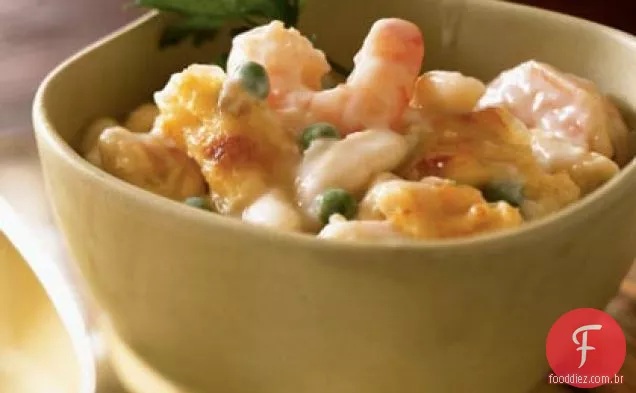 Massa cremosa Gruyère e camarão