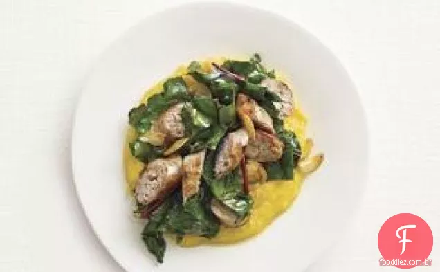 Salsicha E Acelga Refogue Com Polenta