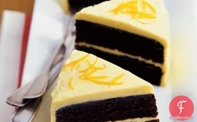 Bolo de chocolate e laranja