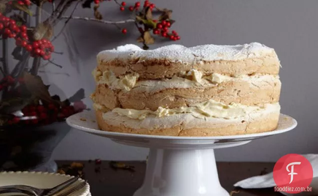 Merengue e bolo de manteiga doce
