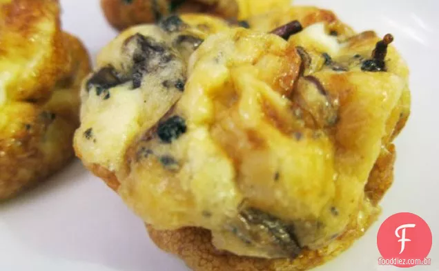 Muffin de cogumelos selvagens e Trufas-omeletes de estanho