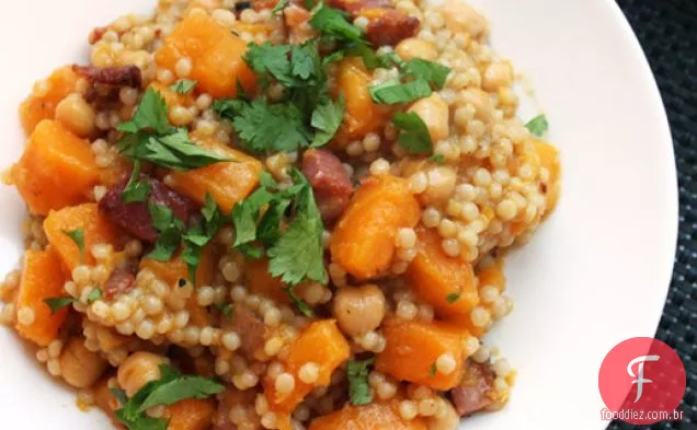 Cuscuz com Pancetta crocante e abóbora