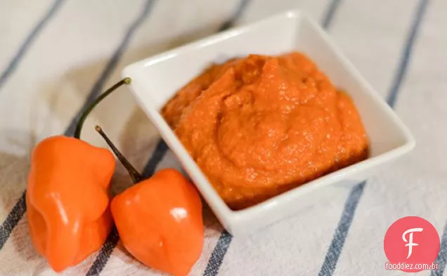 Cenoura assada e tomate Habanero molho picante