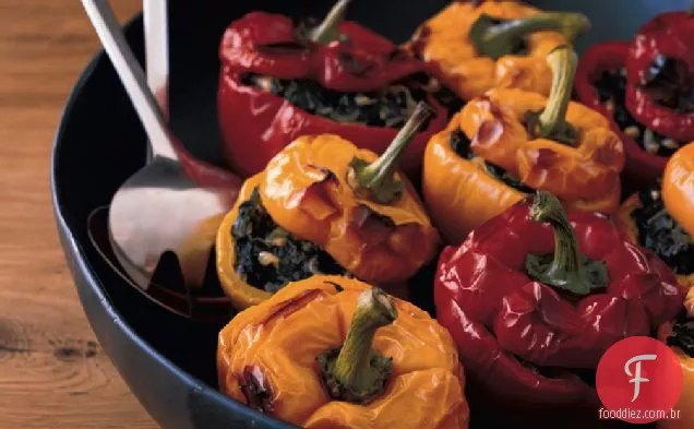 Pimentas recheadas com acelga cremosa picante