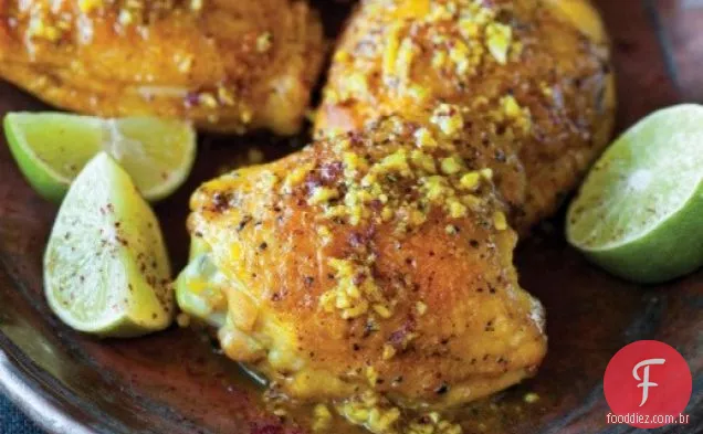 Frango cúrcuma com sumagre e limão da ' nova cozinha persa