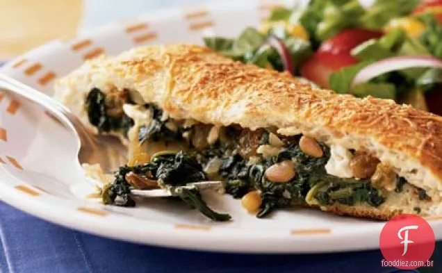 Focaccia recheada com espinafre e Feta
