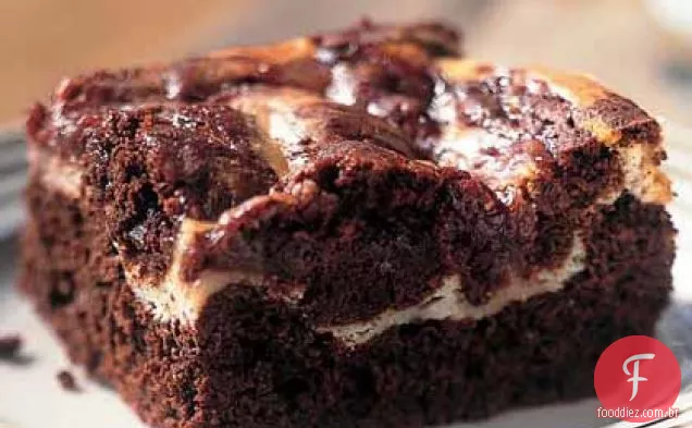 Framboesa-Creme De Queijo Brownies
