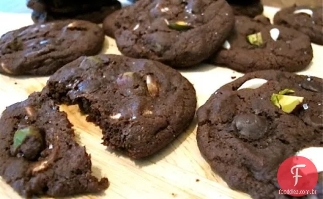 Bolachas De Pistache De Chocolate Triplo Salgado