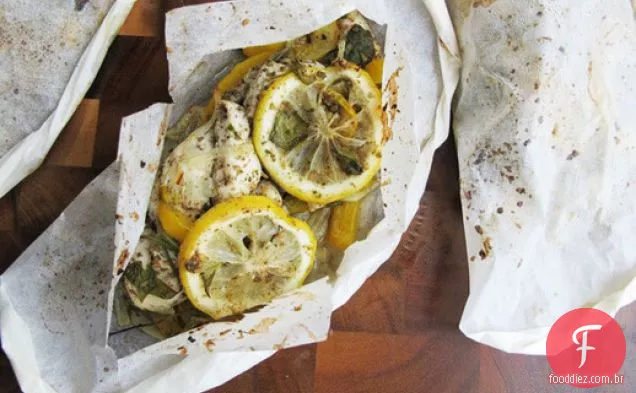 Pacotes de Frango Assado com especiarias (frango em Papillote)
