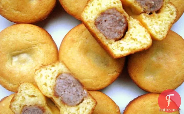 Muffins De Milho Recheados Com Linguiça