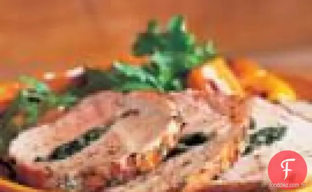 Lombo De Porco Recheado Com Verduras E Alho
