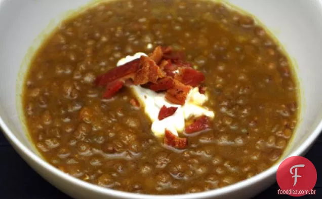 Gengibre picante e sopa de lentilha Francesa