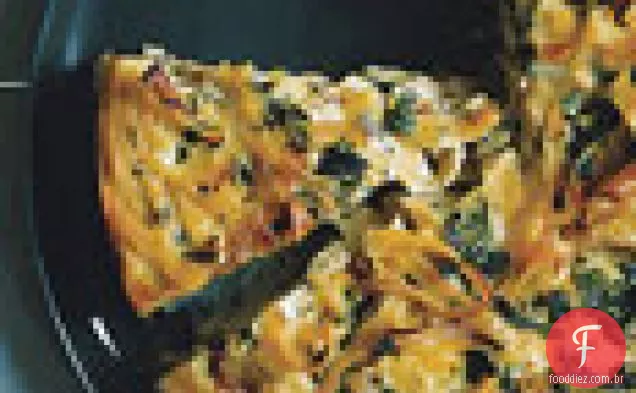 Macarrão de ovo, acelga e Fontina torta