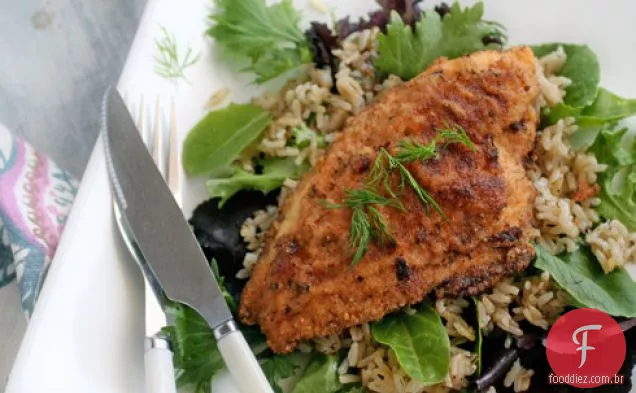 Receita de peixe-gato frito sem glúten com arroz integral e bebê G