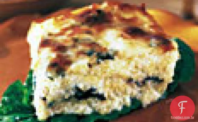 Polenta assada com acelga e queijo suíço