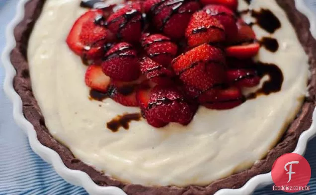 Torta De Creme Balsâmico De Morango