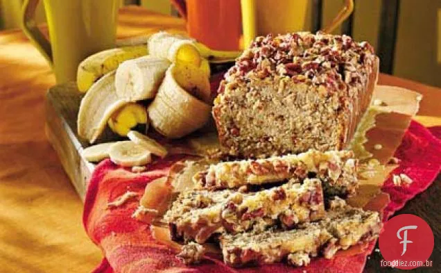 Canela Torrado-Coberto Cream Cheese-Banana-Nut Pão