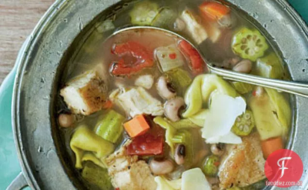 Sopa De Galinha Do Sul Da Itália