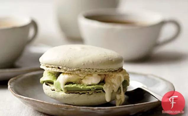 Sanduíches De Sorvete Matcha-Macaron