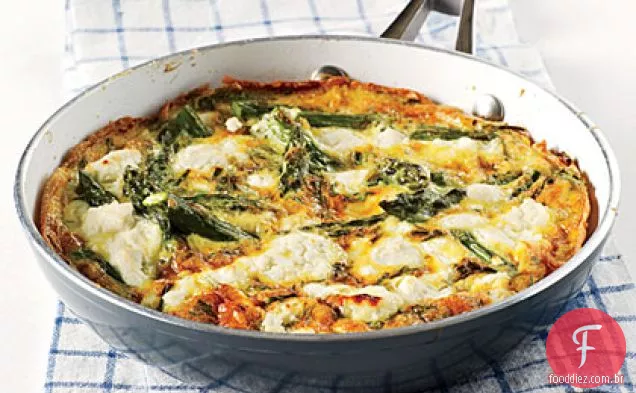 Herby Frittata com legumes e queijo de cabra