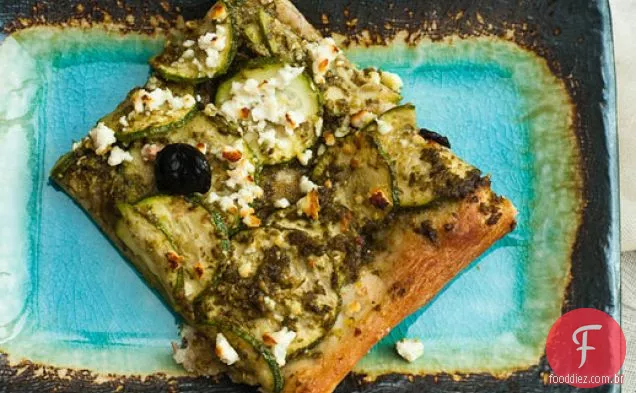 O Whisperer mais crocante: abobrinha e Pesto Pizza