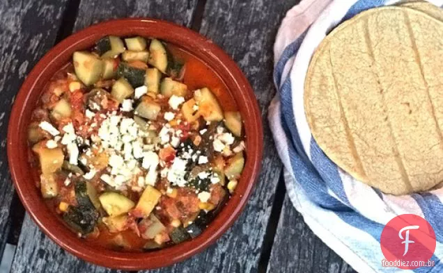 Abobrinha, milho e Tacos de Poblano de Rick Bayless