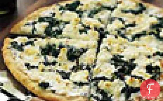 Pizza Bianca com queijo de cabra e verduras