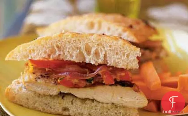 Sanduíches De Focaccia De Frango