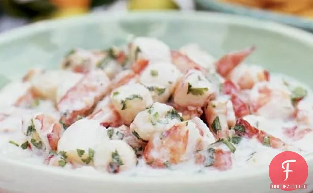 Ceviche de camarão e Vieira