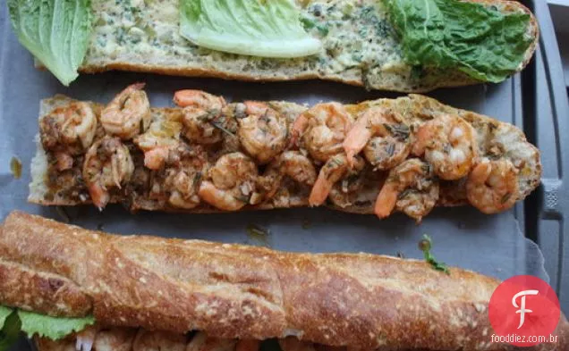 Nova Orleans-Estilo Churrasco Camarão Po ' Boy
