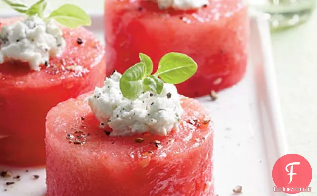 Herbed Goat Cheese-Melon Party Bites