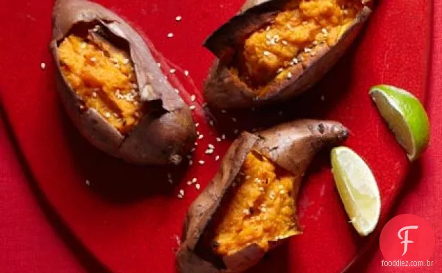 Batata-Doce duas vezes assada rápida e fácil