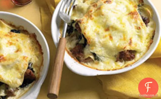 Acelga Suíça Individual E Lasanha De Salsicha Italiana