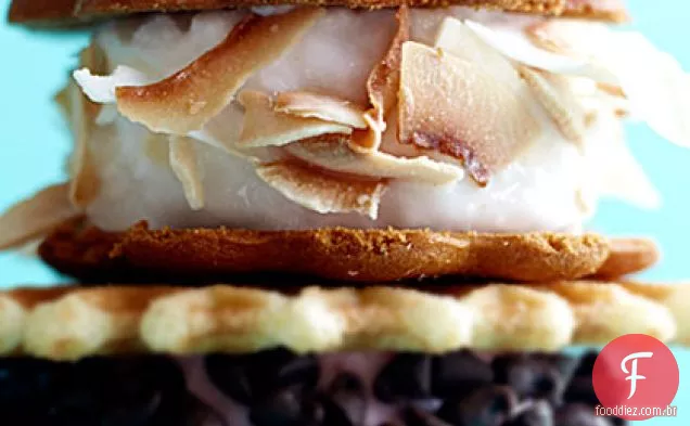 Sorbet-Wiches De Coco E Gengibre