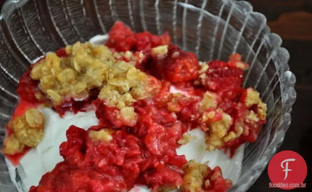 Iogurte com Crumble de framboesa