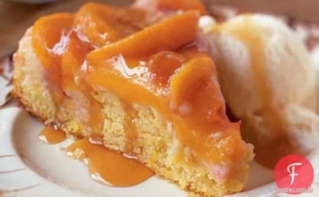 Bolo De Pêssego De Cabeça Para Baixo