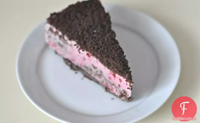 Bolo Caseiro De Sorvete De Framboesa Com Crosta De Migalhas De Chocolate