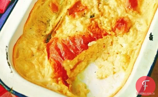 Pudim de arroz de baunilha com xarope de cereja e Rum