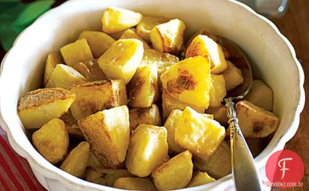 Azeite dourado-batatas assadas