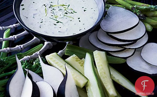 Deusa verde mergulho com Crudités