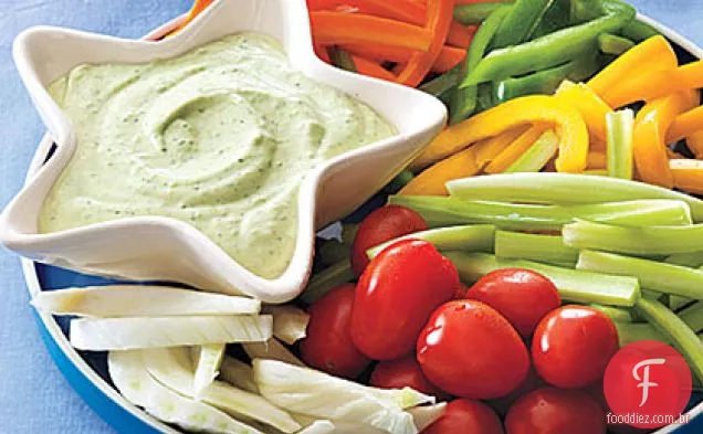 Deusa verde mergulho com Crudités