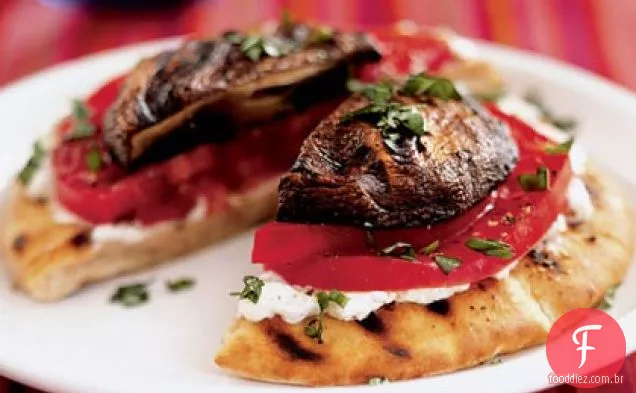 Portobello Grelhado-Pitas De Queijo De Cabra