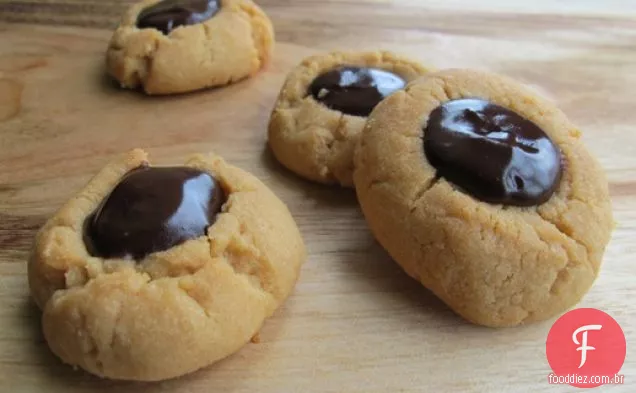 Manteiga De Amendoim Chocolate Thumbprint Cookies
